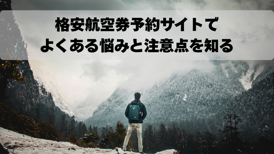 格安航空券予約サイトでよくある悩みと注意点を知る